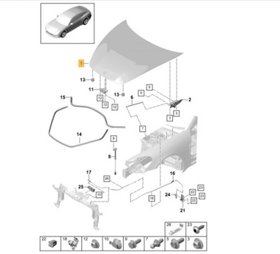 Капот panamera 971 фото №1