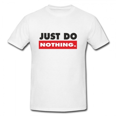 Koszulka t-shirt męski JUST DO NOTHING biały