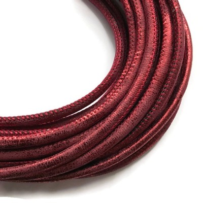 133 -Rzemień Szyty 6mm- Bordo 1 Metr