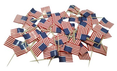 Wykałaczki Pikery flaga USA Ameryka 50 sztuk flagi Stany Zjednoczone