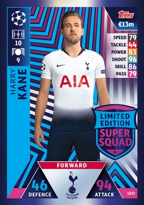 karta Champions league 18/19 2019 limited kane