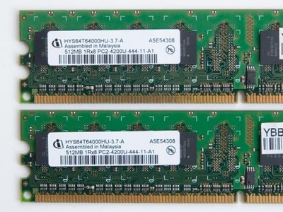 INFINEON 512MB DDR2 PC2-4200U -HYS64T64000HU-3.7-A
