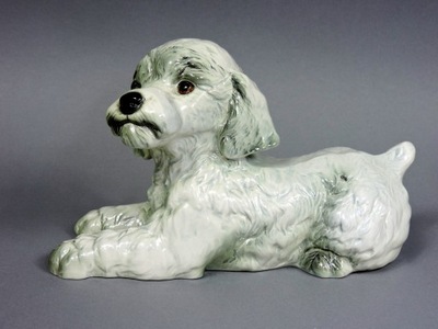 Duża figurka pies szczeniak spaniel porcelana Goebel