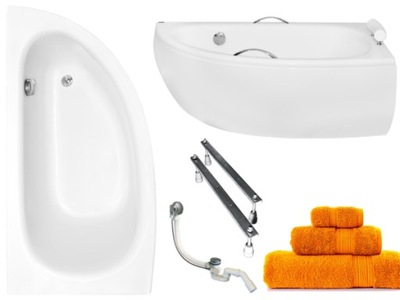 WANNA NAROŻNA BESCO MILENA 150x70 SYFON OBUDOWA
