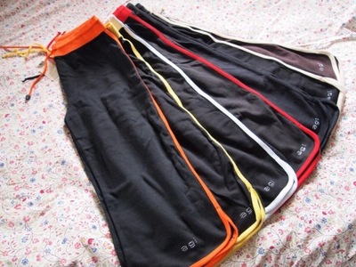 K!Spodnie AGI dres 3/4 czarny + czerwony r.S/36