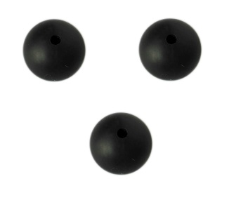 3szt. koraliki silikonowe 9mm czarne