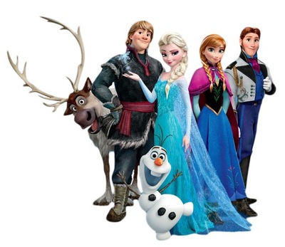 Naklejki na ścianę XL Kraina Lodu Frozen Elsa Olaf