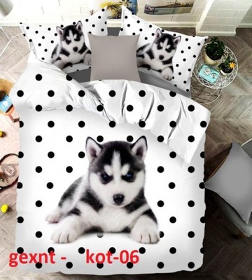 posciel koty psy 3D 160x200 z przescieradłem real