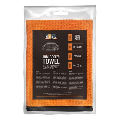 Ręcznik z mikrofibry do szyb ADBL Goofer Towel 35x35 cm pomarańczowy