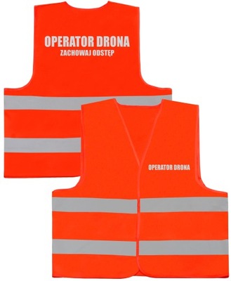 SUPER KAMIZELKA ODBLASKOWA NAPIS OPERATOR DRONA XL