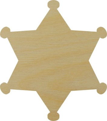Gwiazda szeryfa drewniana ze sklejki 10cm