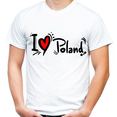 Koszulka Polska i love Poland pamiątka z Polski -L