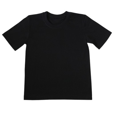 Gładka czarna koszulka t-shirt *128* Gracja