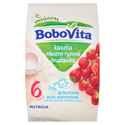 Каша Bobovita Клубника молочно-рисовая 230 г