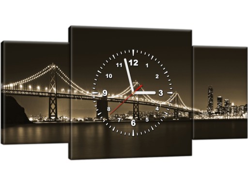Часы настенные 80х40 City Bridge для гостиной Картина
