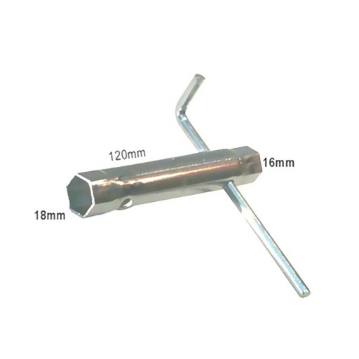 Klucz rurkowy do świec stalowy z dźwignią 16/18mm długość 120mm SLASK