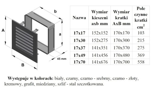 КАМИННАЯ РЕШЕТКА FRESH ЧЕРНАЯ 17х30 ВЕНТИЛЯЦИЯ