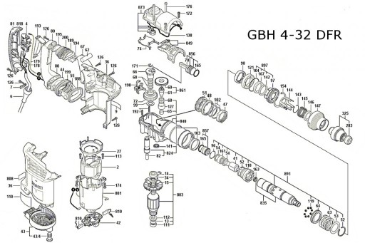 Молотковый выключатель Bosch GBH 3-28 DRE/DFR,GBH 4-32DFR