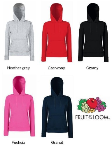 Bluza Damska z Kapturem Fruit Of The Loom r. M