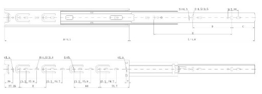 AMIX H45 DB/45 L-450MM ШАРИКОВАЯ НАПРАВЛЯЮЩАЯ