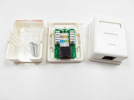розетка x1 UTP RJ45 кат.5e, для поверхностного монтажа