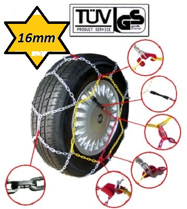 ЦЕПИ НА КОЛЕСА ВНЕДОРОЖНИКОВ АВТОБУСА 16мм 205/65R16 205/70R15 215/65R15 KN225