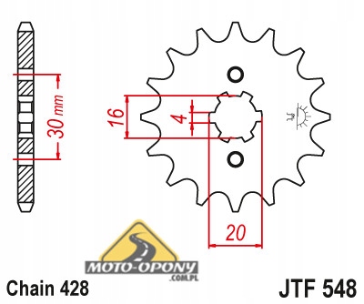 Комплект привода Yamaha YBR125 CUSTOM Chain Power!