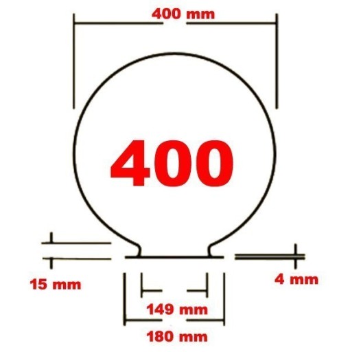 РУДАПОЛЬ ПРОЗРАЧНЫЙ ШАР Абажур 400к-180 ПММА