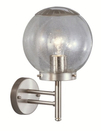 GLOBO LAMPA KINKIET ZEWNETRZNY ELEWACYJNY BOWLE IP44 INOX E27