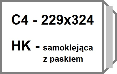 Стандартный конверт С4 с полосой HK, 500 шт., белый.