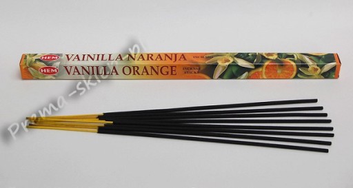 Ароматические палочки HEM, индийские благовония VANILLA ORANGE