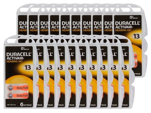 120 x 13 слуховых батарей PR48 Duracell ActivAir