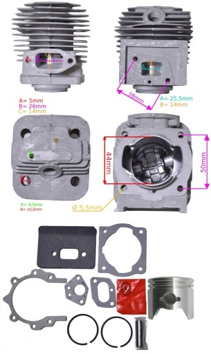 ЦИЛИНДР В КОМПЛЕКТЕ, ЩЕТКА 44MM NAC BP520-30KA-T