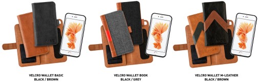 Portfel do iPhone 7 8 MOC Velcro Leather Wallet Bl