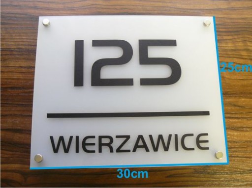 Numer domu tabliczka na dom adresowa PLEXI MROŻONA