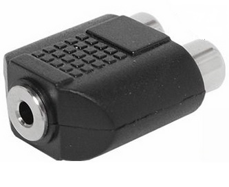 Переходник малый JACK gn 3,5/2x RCA гнездо (0821