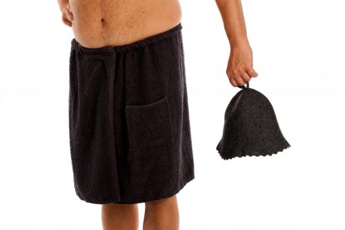 SAUNA KILT 100% BAWEŁNA NIEBIES MĘSKI 50/140 GUZIK