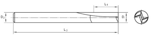 Фреза VHM 2p 8мм x 30мм прямая для ДЕРЕВА СТАЙРОДЮРА