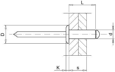 Заклепки потайные заклепки окрашенные в красный цвет Al/St 4x8 10 шт.
