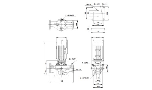 Циркуляционный насос Grundfos LM 65-160/173 A-F-A-BUBE