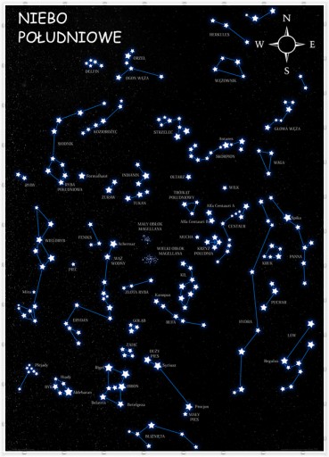 Созвездие звезд южного неба - постер 50х70