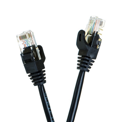 Сетевой кабель PatchCord Cat 5e RJ45, 0,5 м, черный