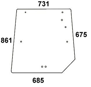 Заднее стекло для Massey Ferguson 6100, 8100, Valtra/Valmet 8850