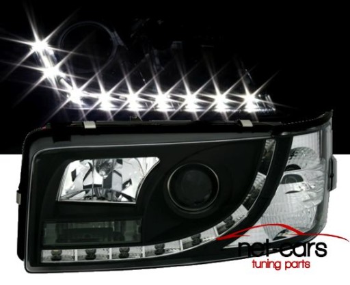 ЛАМПЫ ФАР VW T4 90-03 BLACK DAYLINE LED B