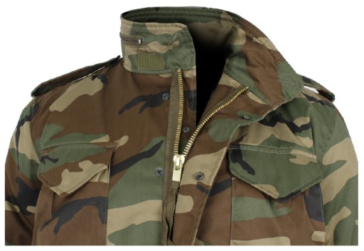 МУЖСКАЯ ЗИМНЯЯ ВОЕННАЯ КУРТКА-ПАРКА M65 MIL-TEC FIELDJACKET 2-в-1, камуфляж «Woodland», размер XL