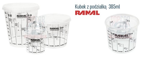 KUBEK LAKIERNICZY Z PODZIAŁKĄ 385ml KUBECZEK RANAL