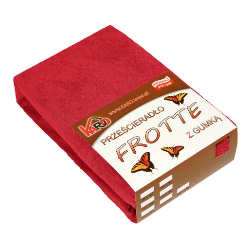 Prześcieradło frotte z gumką 90x200 czerwone 024 KARO
