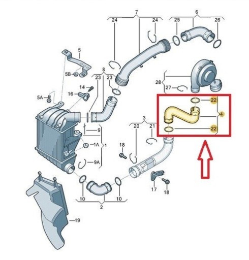 RURA WAZ TURBO INTERCOOLER SEAT SKODA VW 6Q0145822