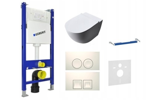 КОМПЛЕКТ ВСТРАИВАННОГО МОНТАЖА GEBERIT + чаша, доска, кнопка