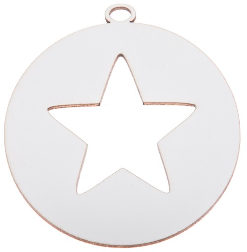 Елочная игрушка STAR PENDANT белая 8см